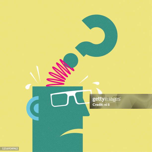 Uncomfortable Question Vector Brainstorming Concept Design Question Mark Pops Out Of The Brain ...