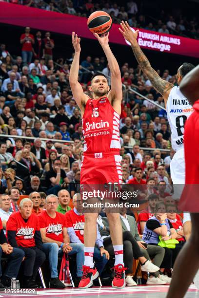 Kostas Papanikolaou, #16 of Olympiacos Piraeus in action during Turkish Airlines EuroLeague Final Four Kaunas 2023 Championship game Olympiacos...
