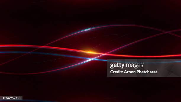 glow light curved rays on a dark background, futuristic wave flash,  glowing neon spiral. - 光 ライン ストックフォトと画像