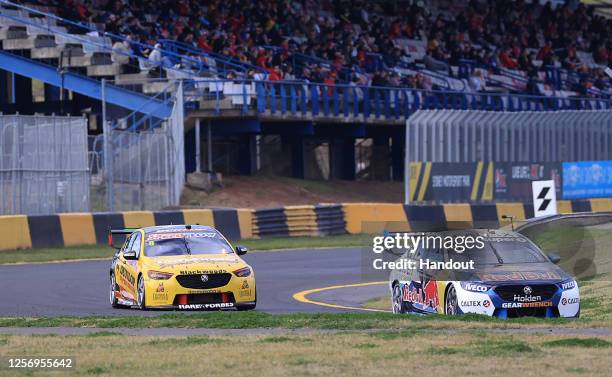 In this handout photo provided by Edge Photographics, Shane van Gisbergen drives the Red Bull Holden Racing Team Holden Commodore ZB during race...