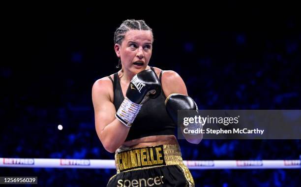 Dublin , Ireland - 20 May 2023; Chantelle Cameron during her undisputed super lightweight championship fight with Katie Taylor at the 3Arena in...