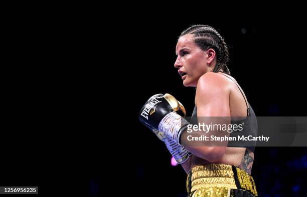 Dublin , Ireland - 20 May 2023; Chantelle Cameron during her undisputed super lightweight championship fight with Katie Taylor at the 3Arena in...