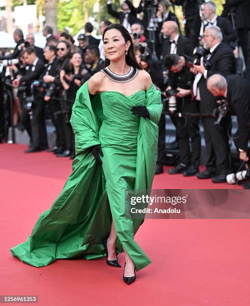 Malaysian actress Michelle Yeoh arrives for the premiere of the film Firebrand during the 76th Cannes Film Festival at Palais des Festivals in...