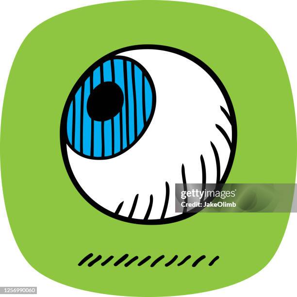 eyeball doodle 3 - green iris stock illustrations