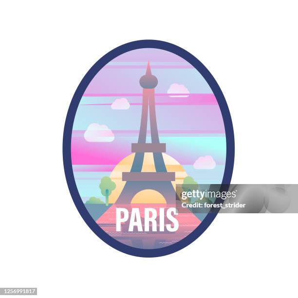 paris travel icon - tower climber stock illustrations