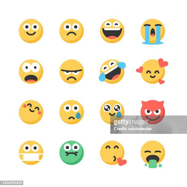 emoticon niedlich flaches design und cartoon-stil - nausea stock-grafiken, -clipart, -cartoons und -symbole