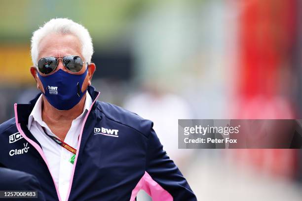 Owner of Racing Point Lawrence Stroll looks on in the Paddock before the Formula One Grand Prix of Hungary at Hungaroring on July 19, 2020 in...