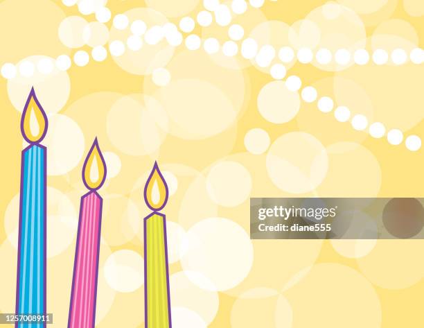 cute birthday candles background - first birthday stock illustrations
