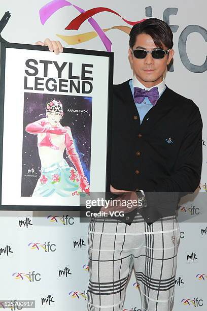 Actor and singer Aaron Kwok attends "Milk X" 5th Anniversary Party on September 20, 2011 in Hong Kong, China.