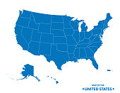Map Of The United States In Blue