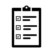 Checklist, complete task icon / black color
