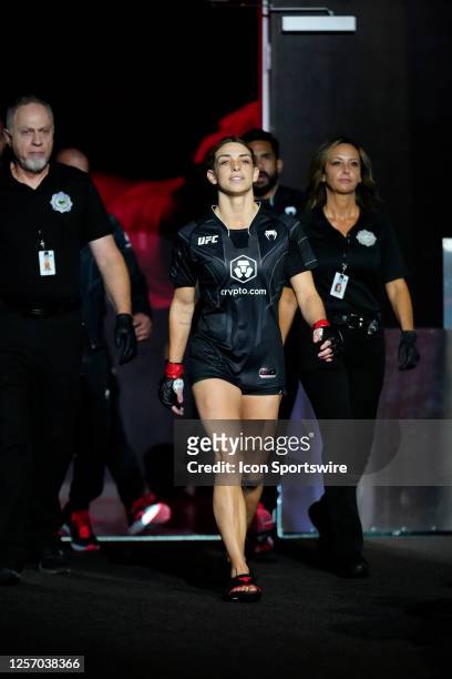 Mackenzie Dern prepares to fight Angela Hill in their Women's Strawweight bout during the UFC Vegas 73 event at UFC Apex on May 20 in Las Vegas, NV.