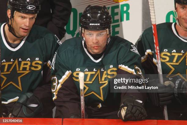 Scott Pellerin of the Dallas Stars looks on during a NHL hockey game against the Washington Capitals at MCI Center on March 12, 2002 in Washington,...