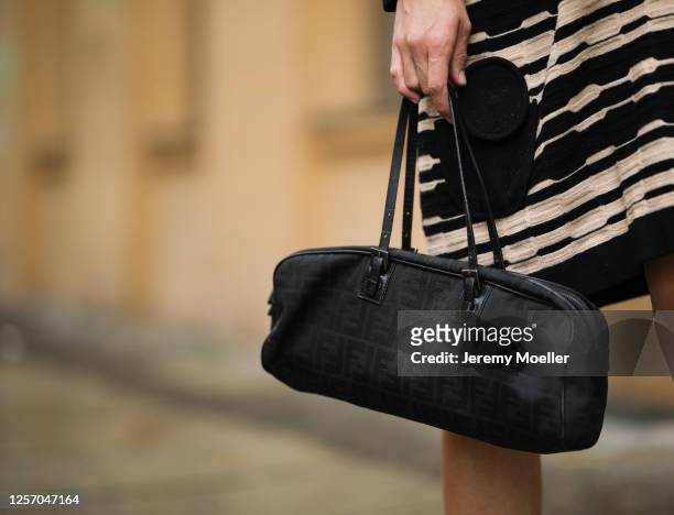 Lea Neumann wearing Fendi Baguette bag and Missoni dress on July 15, 2020 in Berlin, Germany.