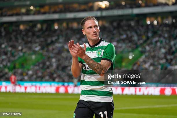 Nuno Santos from Sporting CP seen during the Portuguese Liga Bwin football match between Sporting CP and SL Benfica at Estadio Jose Alvalade. Final...