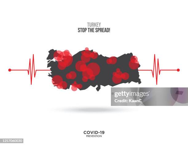 heart rate graph and map concept stock illustration, warning sign about coronavirus or covid-19 prevention vector illustration - sterilization indicator stock illustrations