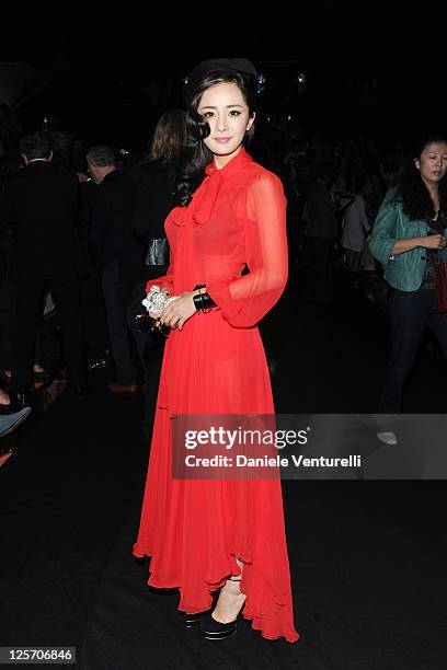 Actress Yang Mi attends the Gucci Spring/Summer 2012 fashion show as part Milan Womenswear Fashion Week on September 21, 2011 in Milan, Italy.