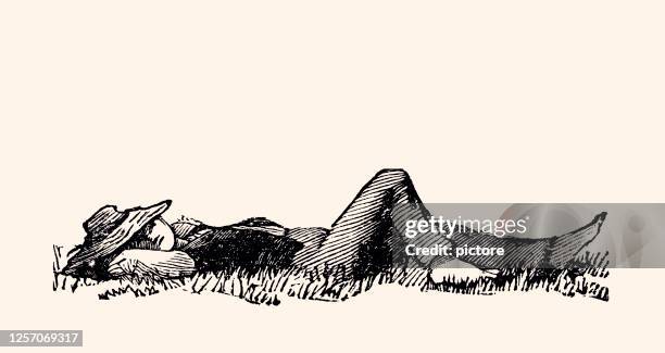 napping (xxxl) - time out illustration stock illustrations