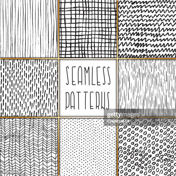 a set of freehand scribble patterns - arranging stock illustrations