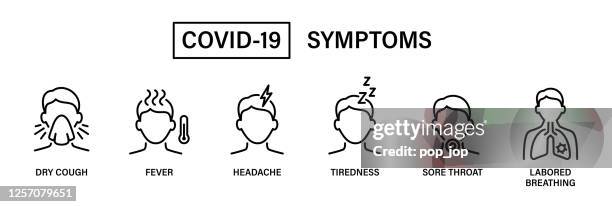 ilustrações, clipart, desenhos animados e ícones de sintomas coronavírus covid-19 - conjunto de ícones. ilustração do vírus vetorial - tired