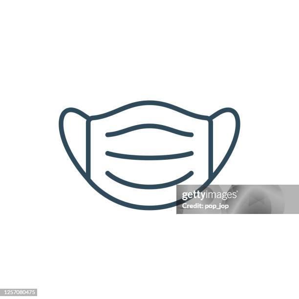 medizinische gesichtsmaske - symbol. coronavirus-vektor-illustration - pollution mask stock-grafiken, -clipart, -cartoons und -symbole