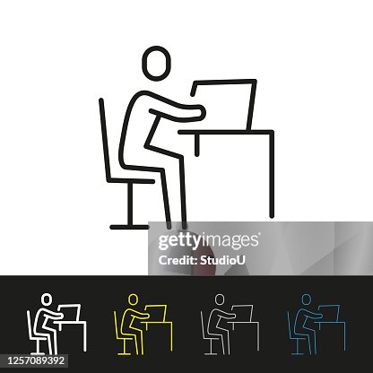 可工作可編輯描邊圖示。 可工作可編輯描邊圖示。