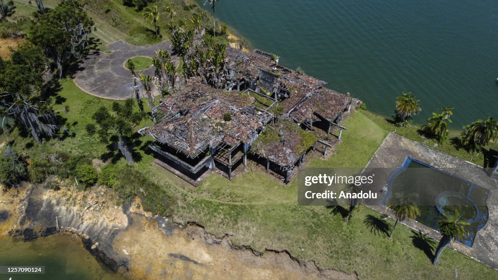 An aerial view of the La Manuela, the lakeside mansion of drug lord ...