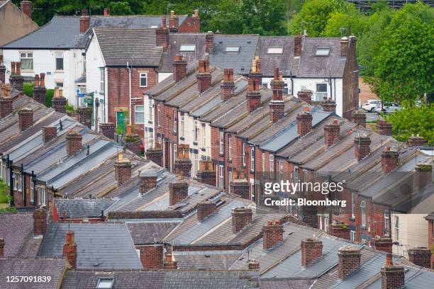 Terraced residential housing in Sheffield, UK, on Friday, May 19, 2023. The Office for National Statistics are due to release the latest UK CPI...