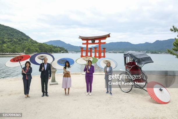 Spouses of Group of Seven leaders, Yuko Kishida of Japan, the European Commission president's husband Heiko Echter von der Leyen, Akshata Murty of...