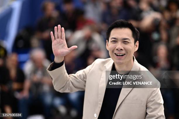 Singaporean director Anthony Chen poses during a photocall for the film "Ran Dong" at the 76th edition of the Cannes Film Festival in Cannes,...