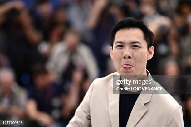 Singaporean director Anthony Chen poses during a photocall for the film "Ran Dong" at the 76th edition of the Cannes Film Festival in Cannes,...