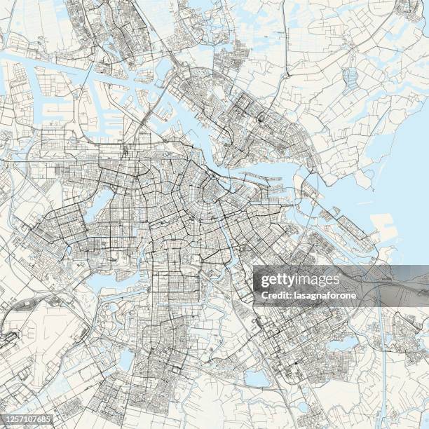 stockillustraties, clipart, cartoons en iconen met amsterdam, nederland vector kaart - nederlandse vlag