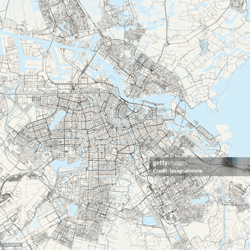 Amsterdam, Netherlands Vector Map