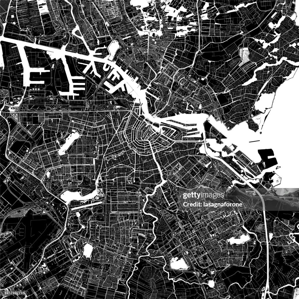 Amsterdam, Nederland Vector Kaart