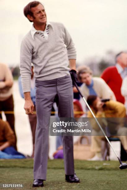 Golfer Bruce Devlin of Australia follows his shot during the Jackie Gleason Inverrary-National Airlines Classic on February 22, 1973 at the PGA...