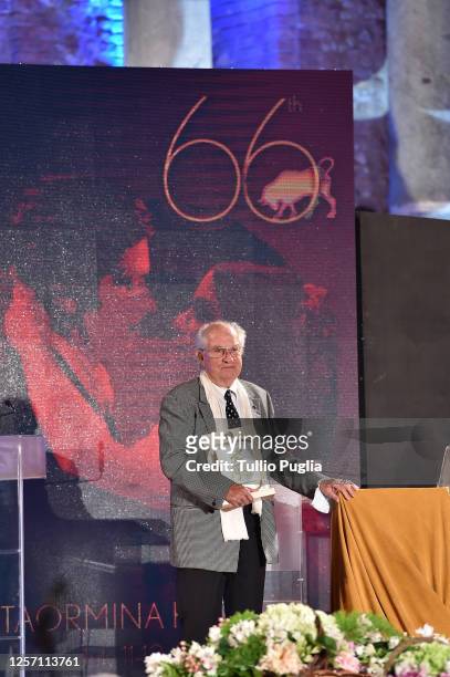 Vittorio Storaro attends the closing night of the Taormina Film Festival on July 19, 2020 in Taormina, Italy.