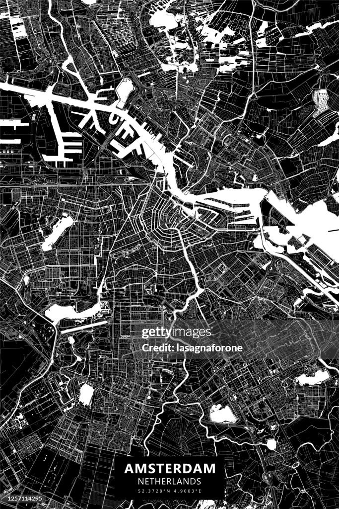 Amsterdam, Netherlands Vector Map