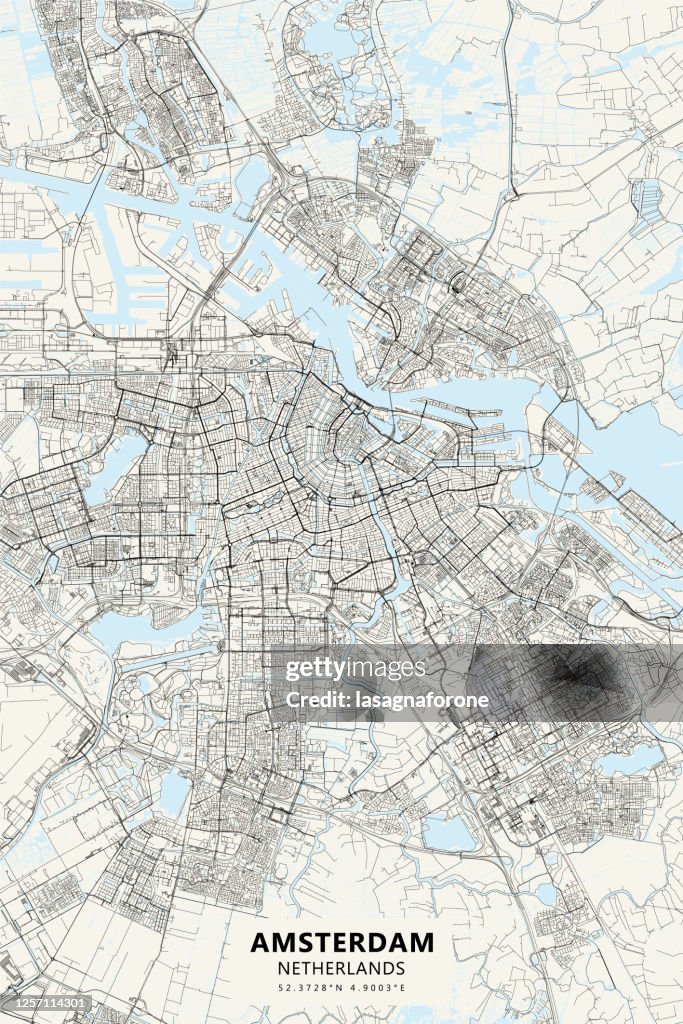 Amsterdam, Netherlands Vector Map