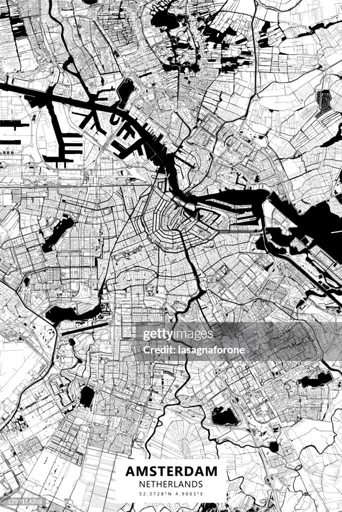 Amsterdam, Netherlands Vector Map