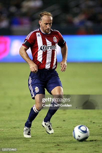 Simon Elliott of Chivas USA controls the ball against D.C. United at The Home Depot Center on September 10, 2011 in Carson, California.