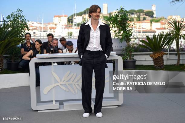 British actor Sam Riley poses during a photocall for the film "Firebrand" at the 76th edition of the Cannes Film Festival in Cannes, southern France,...