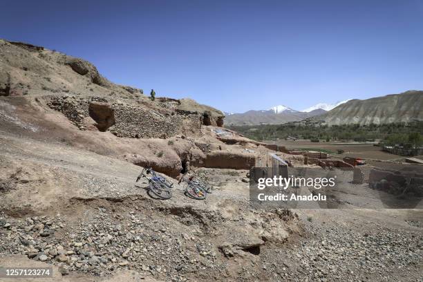 General view of the caves inhabited by Afghan families, while many people struggle with drought, hunger, disease and malnutrition in Bamyan Province,...