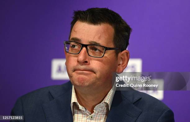 Victorian Premier Daniel Andrews speaks to the media on July 20, 2020 in Melbourne, Australia. Victoria has recorded 275 new cases of coronavirus,...