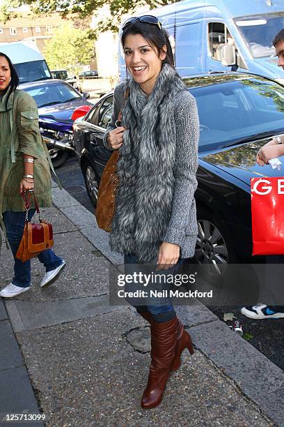 Natalie Anderson arriving at Riverside Studios to film Celebrity Juice on September 21, 2011 in London, England.