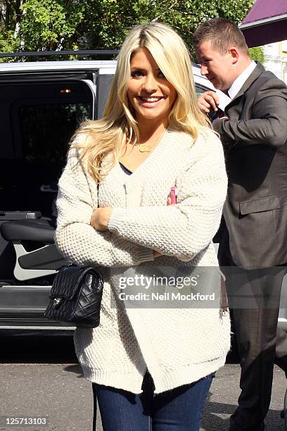 Holly Willoughby arriving at Riverside Studios to film Celebrity Juice on September 21, 2011 in London, England.