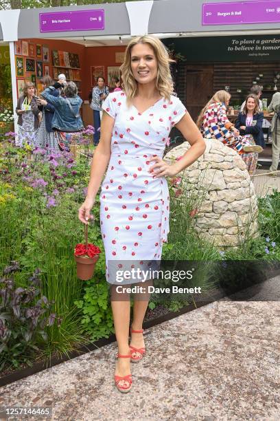 Charlotte Hawkins poses in Horatio's Garden designed by Charlotte Harris and Hugo Bugg at the RHS Chelsea Flower Show 2023 on May 22, 2023 in London,...