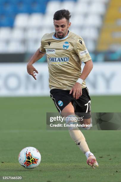 Marco D Alessandro of Spal in action during the Serie A match between Brescia Calcio and SPAL at Stadio Mario Rigamonti on July 19, 2020 in Brescia,...