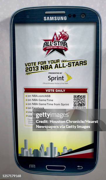 Poster of the NBA All-Star ballot during the unveiling the official 2013 NBA All-Star Ballot presented by Sprint, at the Toyota Center in Houston....