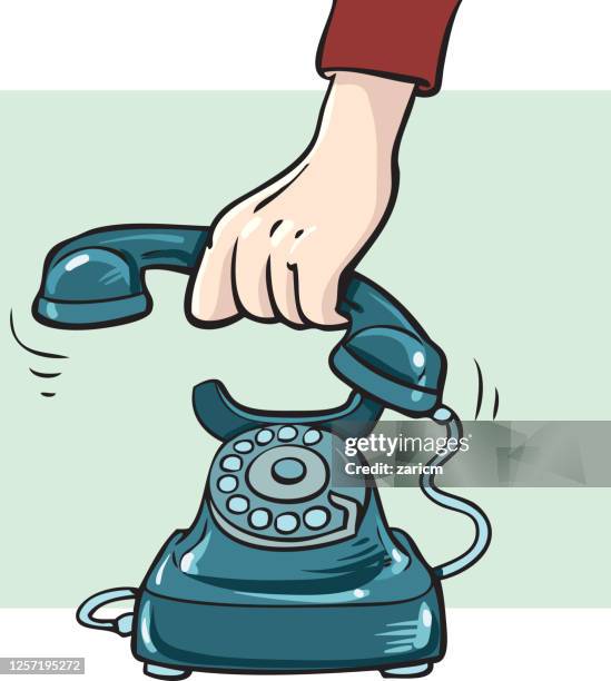 hand picking up the phone. vector illustration - hand picking stock illustrations