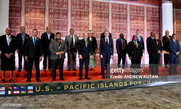 Papua New Guinea's Prime Minister James Marape , US Secretary of State Antony Blinken , leaders from Pacific Islands and representatives from New...